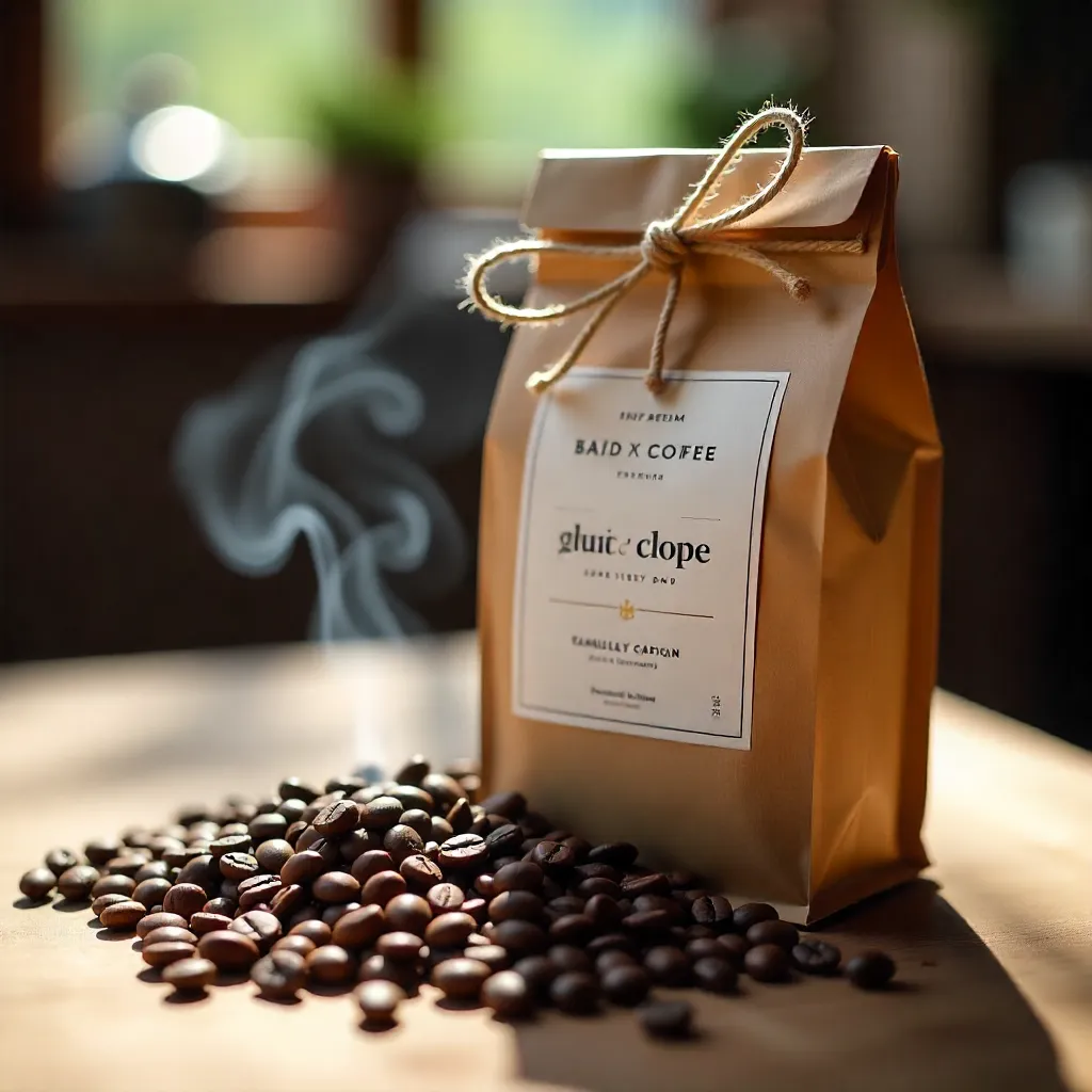 Premium coffee beans on wooden surface